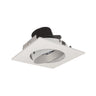Nora Lighting 4" Iolite LED Square Adjustable Cone Reflector, 10-Degree Optic, 800Lm / 12W, 4000K, Haze Reflector / White Flange