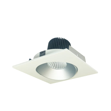 Nora Lighting 4" Iolite LED Square Adjustable Cone Reflector, 1500Lm/2000Lm/2500Lm Varies By Housing, Comfort Dim, Haze Reflector / White Flange