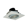 Nora Lighting 4" Iolite LED Square Adjustable Cone Reflector, 800Lm / 14W, 5000K, Haze Reflector / Matte Powder White Flange