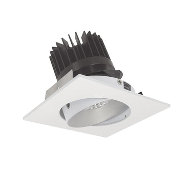 Nora Lighting 4" Iolite LED Square Adjustable Cone Reflector, 1500Lm/2000Lm/2500Lm Varies By Housing, 3000K, Haze Reflector / Matte Powder White Flange