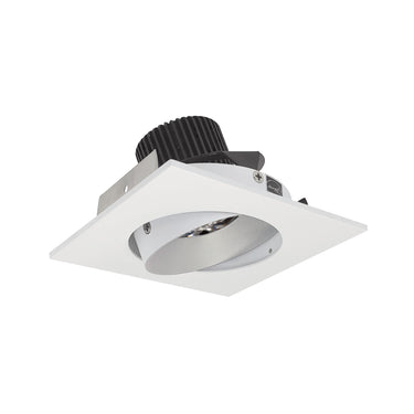 Nora Lighting 4" Iolite LED Square Adjustable Cone Reflector, 10-Degree Optic, 800Lm / 12W, 2700K, Haze Reflector / Matte Powder White Flange
