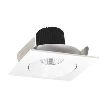 Nora Lighting 4" Iolite LED Square Adjustable Cone Reflector, 800Lm / 14W, 5000K, Matte Powder White Reflector / Matte Powder White Flange