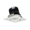 Nora Lighting 4" Iolite LED Square Adjustable Cone Reflector, 800Lm / 14W, Comfort Dim, Natural Metal Reflector / Natural Metal Flange