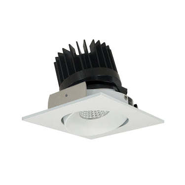 Nora Lighting 4" Iolite LED Square Adjustable Cone Reflector, 800Lm / 14W, Comfort Dim, Natural Metal Reflector / Natural Metal Flange