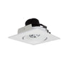 Nora Lighting 4" Iolite LED Square Adjustable Cone Reflector, 10-Degree Optic, 800Lm / 12W, 2700K, Matte Powder White Reflector / Matte Powder White Flange