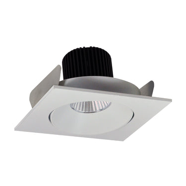 Nora Lighting 4" Iolite LED Square Adjustable Cone Reflector, 1000Lm / 14W, 4000K, White Reflector / White Flange