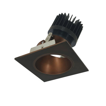 Nora Lighting 4" Iolite LED Square Adjustable Reflector With Round Aperture, 1500Lm/2000Lm Varies By Housing, 2700K, Bronze Reflector / Bronze Flange