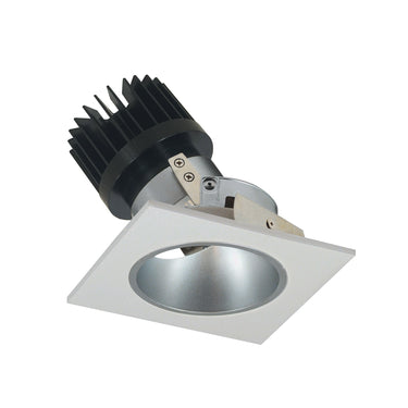 Nora Lighting 4" Iolite LED Square Adjustable Reflector With Round Aperture, 1500Lm/2000Lm Varies By Housing, 3000K, Haze Reflector / White Flange