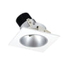 Nora Lighting 4" Iolite LED Square Adjustable Reflector With Round Aperture, 1000Lm / 14W, 5000K, Haze Reflector / Matte Powder White Flange