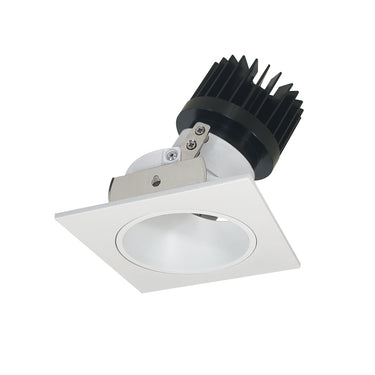 Nora Lighting 4" Iolite LED Square Adjustable Reflector With Round Aperture, 1500Lm/2000Lm Varies By Housing, 2700K, Matte Powder White Reflector / Matte Powder White Flange