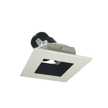 Nora Lighting 4" Iolite LED Square Adjustable Reflector With Square Aperture, 800Lm / 14W, Comfort Dim, Black Reflector / White Flange