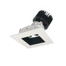 Nora Lighting 4" Iolite LED Square Adjustable Reflector With Square Aperture, 1500Lm/2000Lm Varies By Housing, 2700K, Black Reflector / White Flange