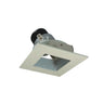 Nora Lighting 4" Iolite LED Square Adjustable Reflector With Square Aperture, 1000Lm / 14W, 2700K, Haze Reflector / White Flange