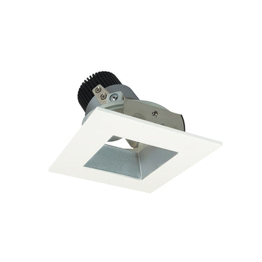 Nora Lighting 4" Iolite LED Square Adjustable Reflector With Square Aperture, 1000Lm / 14W, 3000K, Haze Reflector / Matte Powder White Flange