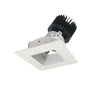 Nora Lighting 4" Iolite LED Square Adjustable Reflector With Square Aperture, 1500Lm/2000Lm Varies By Housing, 2700K, Haze Reflector / Matte Powder White Flange