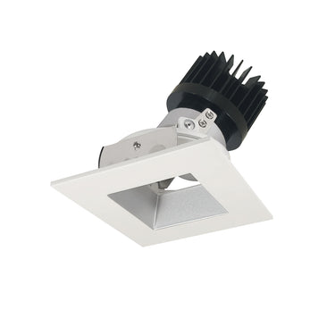 Nora Lighting 4" Iolite LED Square Adjustable Reflector With Square Aperture, 1500Lm/2000Lm Varies By Housing, 2700K, Haze Reflector / Matte Powder White Flange