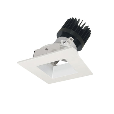 Nora Lighting 4" Iolite LED Square Adjustable Reflector With Square Aperture, 1500Lm/2000Lm Varies By Housing, 4000K, Matte Powder White Reflector / Matte Powder White Flange