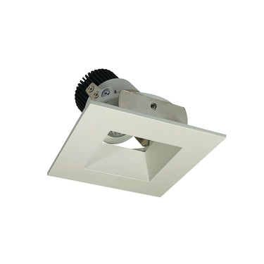 Nora Lighting 4" Iolite LED Square Adjustable Reflector With Square Aperture, 1000Lm / 14W, 4000K, White Reflector / White Flange