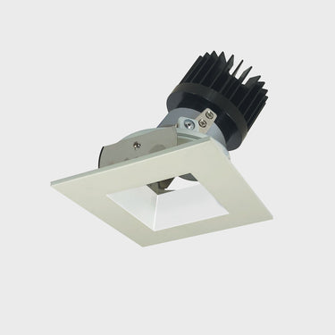 Nora Lighting 4" Iolite LED Square Adjustable Reflector With Square Aperture, 1500Lm/2000Lm Varies By Housing, 5000K, White Reflector / White Flange