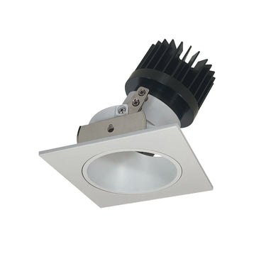 Nora Lighting 4" Iolite LED Square Adjustable Reflector With Round Aperture, 1500Lm/2000Lm Varies By Housing, 2700K, White Reflector / White Flange