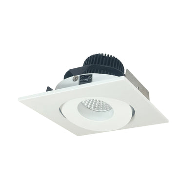 Nora Lighting 4" Iolite LED Square Adjustable Gimbal, 1000Lm / 14W, 4000K, Matte Powder White Finish