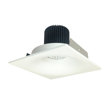 Nora Lighting 4" Iolite LED Square Bullnose, 800Lm / 14W, 5000K, Matte Powder White Finish