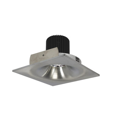 Nora Lighting 4" Iolite LED Square Bullnose, 10-Degree Optic, 950Lm / 12W, 2700K, Natural Metal Finish