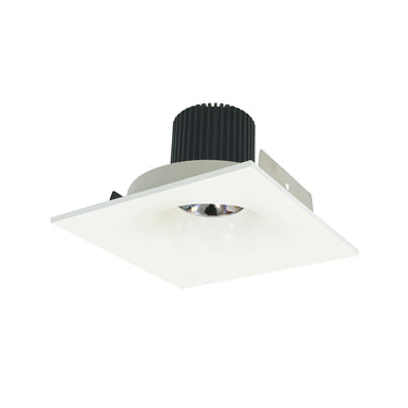 Nora Lighting 4" Iolite LED Square Bullnose, 10-Degree Optic, 950Lm / 12W, 2700K, White Finish