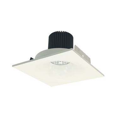 Nora Lighting 4" Iolite LED Square Bullnose, 1000Lm / 14W, 3500K, White Finish