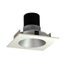 Nora Lighting 4" Iolite LED Square Reflector With Round Aperture, 800Lm / 14W, Comfort Dim, Haze Reflector / White Flange