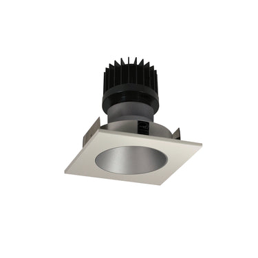 Nora Lighting 4" Iolite LED Square Reflector With Round Aperture, 1500Lm/2000Lm/2500Lm Varies By Housing, Comfort Dim, Haze Reflector / White Flange