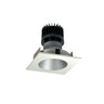 Nora Lighting 4" Iolite LED Square Reflector With Round Aperture, 1500Lm/2000Lm/2500Lm Varies By Housing, 3500K, Haze Reflector / Matte Powder White Flange