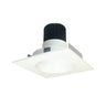 Nora Lighting 4" Iolite LED Square Reflector With Round Aperture, 800Lm / 14W, Comfort Dim, Matte Powder White Reflector / Matte Powder White Flange