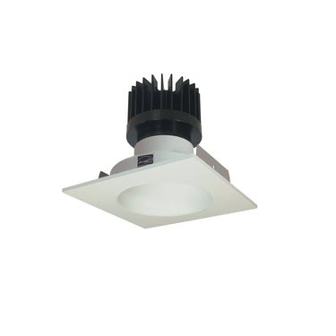 Nora Lighting 4" Iolite LED Square Reflector With Round Aperture, 1500Lm/2000Lm/2500Lm Varies By Housing, 3500K, White Reflector / White Flange