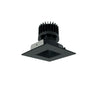 Nora Lighting 4" Iolite LED Square Reflector With Square Aperture, 1500Lm/2000Lm/2500Lm Varies By Housing, Comfort Dim, Black Reflector / Black Flange