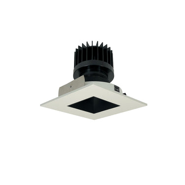 Nora Lighting 4" Iolite LED Square Reflector With Square Aperture, 1500Lm/2000Lm/2500Lm Varies By Housing, 5000K, Black Reflector / White Flange