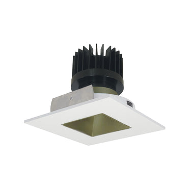 Nora Lighting 4" Iolite LED Square Reflector With Square Aperture, 1500Lm/2000Lm/2500Lm Varies By Housing, 5000K, Champagne Haze Reflector / Matte Powder White Flange