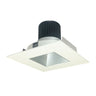 Nora Lighting 4" Iolite LED Square Reflector With Square Aperture, 10-Degree Optic, 850Lm / 12W, 4000K, Haze Reflector / White Flange