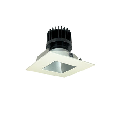 Nora Lighting 4" Iolite LED Square Reflector With Square Aperture, 1500Lm/2000Lm/2500Lm Varies By Housing, Comfort Dim, Haze Reflector / Matte Powder White Flange