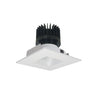 Nora Lighting 4" Iolite LED Square Reflector With Square Aperture, 1500Lm/2000Lm/2500Lm Varies By Housing, 3500K, Matte Powder White Reflector / Matte Powder White Flange