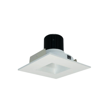 Nora Lighting 4" Iolite LED Square Reflector With Square Aperture, 800Lm / 14W, 5000K, Matte Powder White Reflector / Matte Powder White Flange