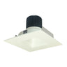 Nora Lighting 4" Iolite LED Square Reflector With Square Aperture, 1000Lm / 14W, 3000K, White Reflector / White Flange