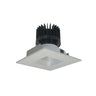 Nora Lighting 4" Iolite LED Square Reflector With Square Aperture, 1500Lm/2000Lm/2500Lm Varies By Housing, 5000K, White Reflector / White Flange