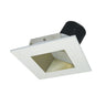 Nora Lighting 4" Iolite LED Square Wall Wash, 1000Lm / 14W, 2700K, Champagne Haze Reflector / Matte Powder White Flange