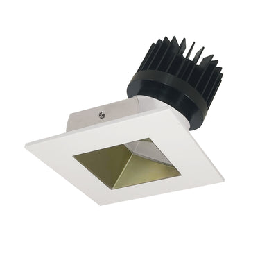 Nora Lighting 4" Iolite LED Square Wall Wash, 1500Lm/2000Lm Varies By Housing, 2700K, Champagne Haze Reflector / Matte Powder White Flange