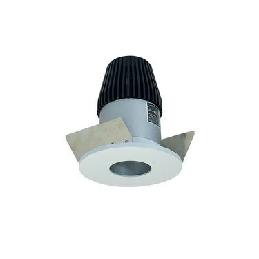 Nora Lighting 1" Iolite LED Bwf Round Pinhole, 600Lm, 3500K, Haze Pinhole / Matte Powder White Flange