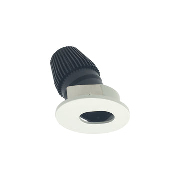 Nora Lighting 1" Iolite LED Bwf Round Adjustable Slot Aperture, 600Lm, 4000K, Black Slot Aperture / Matte Powder White Flange