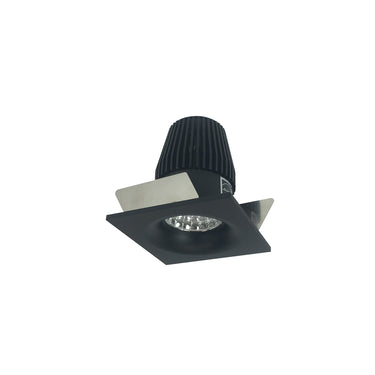 Nora Lighting 1" Iolite LED Bwf Square Bullnose, 600Lm, 2700K, Black Reflector / Black Flange