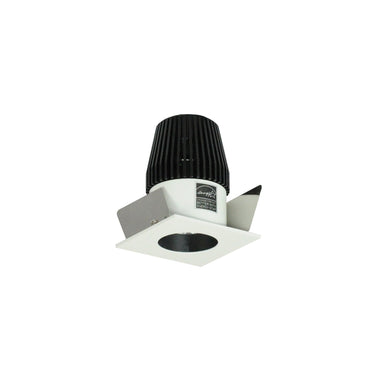 Nora Lighting 1" Iolite LED Bwf Square Reflector With Round Aperture, 600Lm, 2700K, Black Reflector With Round Aperture / White Flange