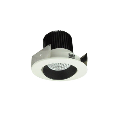 Nora Lighting 2" Iolite LED Round Adjustable Cone Reflector, 800Lm / 14W, Comfort Dim, Black Reflector / White Flange